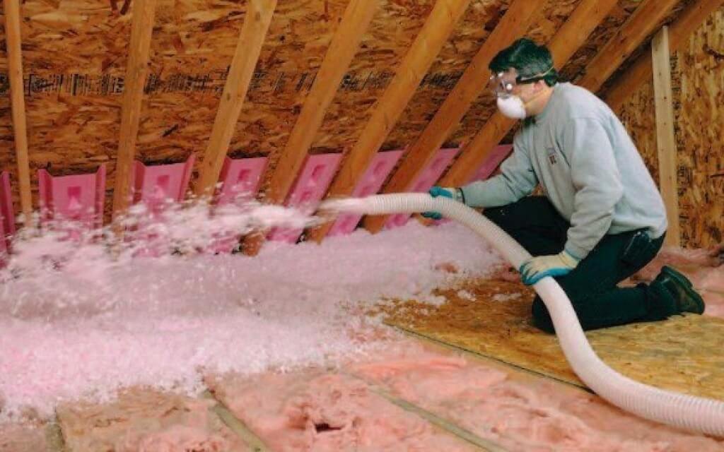Blown in attic insulation process