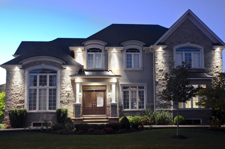 Exterior outdoor house soffit lighting